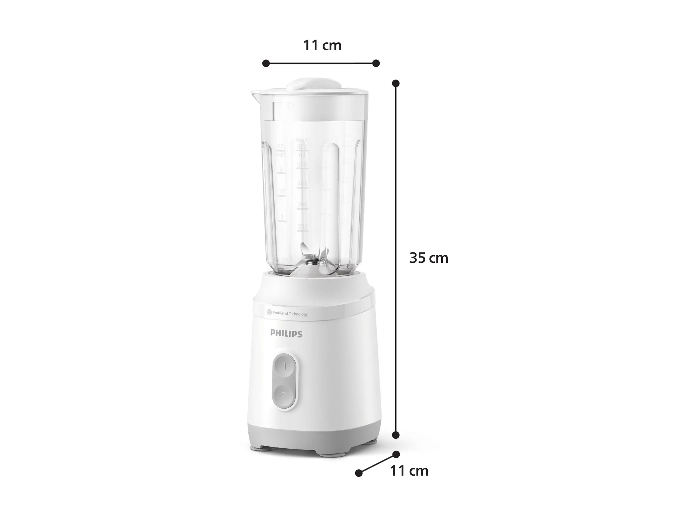 PHILIPS Мини Блендер Series 3000 350W ProBlend 2 настройки на скоростта бяло и метал - image 1