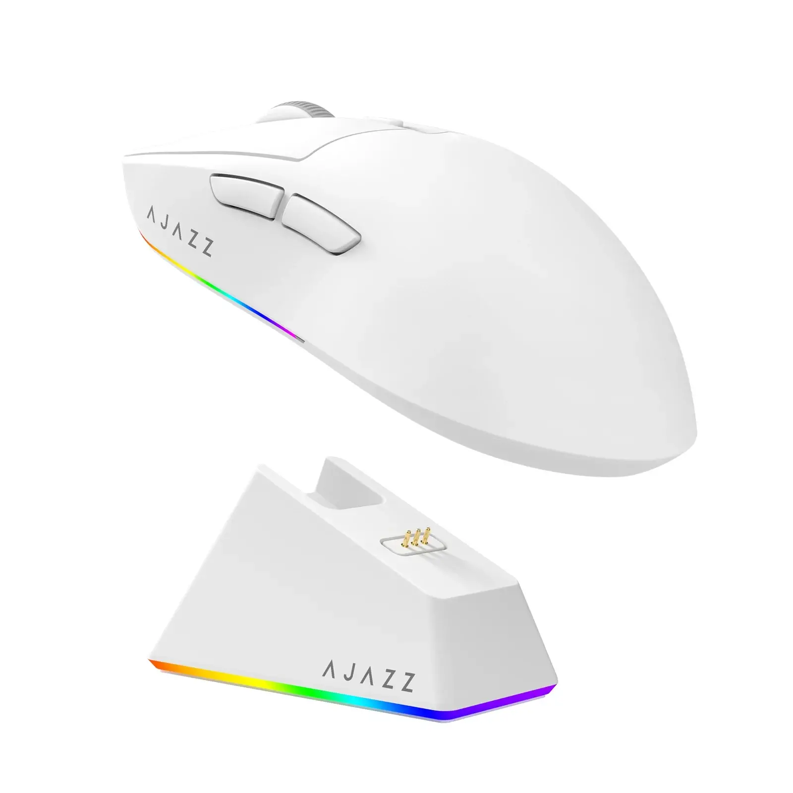 Ajazz професионална геймърска мишка AJ139 V2 MC - Wireless Gaming Mouse - 1K, Magnetic Charging Dock, White - image 3