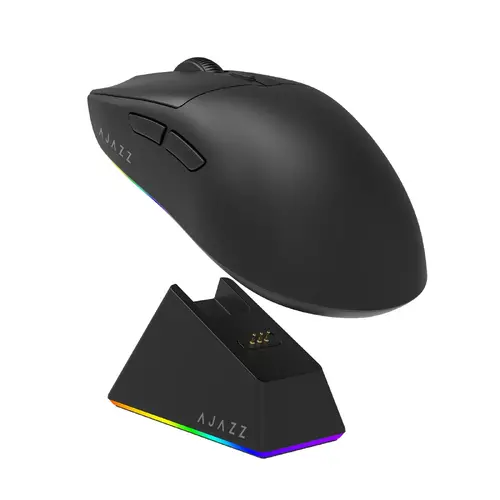 Ajazz професионална геймърска мишка AJ139 V2 MC - Wireless Gaming Mouse - 1K, Magnetic Charging Dock, Black - image 3