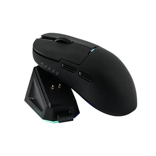 Ajazz mouse profesional de gaming AJ159P MC - Mouse wireless de gaming - 1K, bază de încărcare magnetică, negru - 4