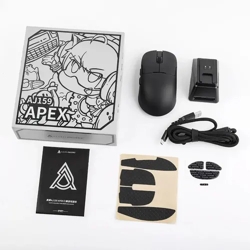 Ajazz професионална геймърска мишка AJ159 APEX - Wireless Gaming Mouse - 8K, Magnetic Charging Dock, Black - image 10