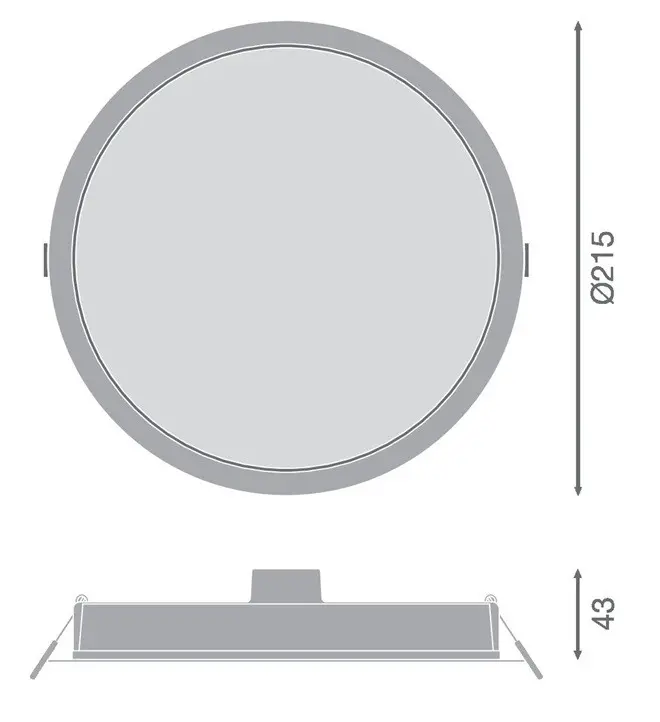 LED ЛУНА ЗА ВГРАЖДАНЕ Р DL IP44 DN 215 30W 830 3300LM BLACK LEDVANCE - image 1