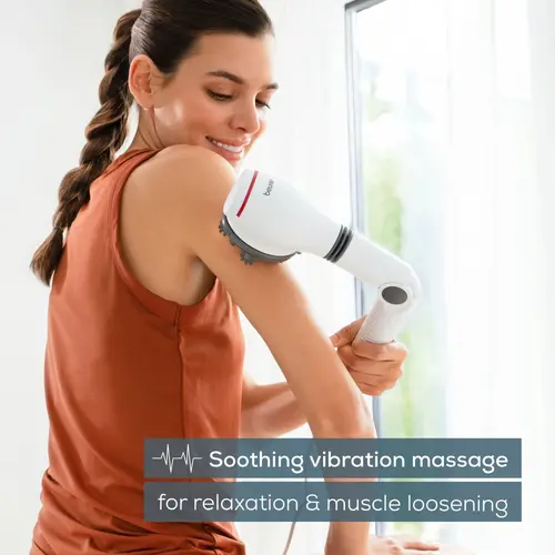 Масажор, Beurer MG 44 infrared massager; Soothing vibration massage; Rotating massage head and 3-way adjustable handle; Infrared heat; 3 function levels; 4 interchangeable massage attachments - image 1