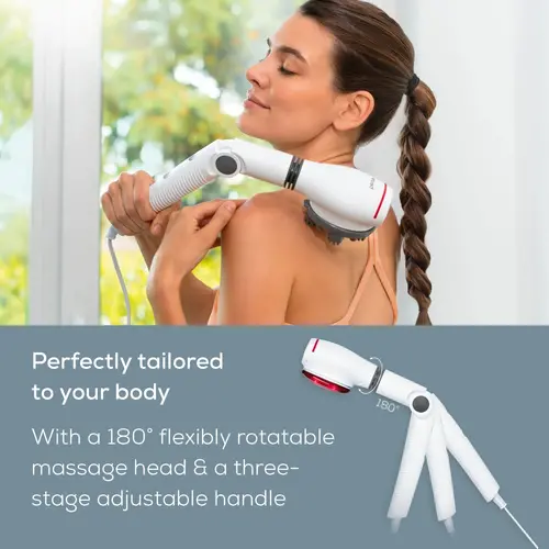 Масажор, Beurer MG 44 infrared massager; Soothing vibration massage; Rotating massage head and 3-way adjustable handle; Infrared heat; 3 function levels; 4 interchangeable massage attachments - image 3