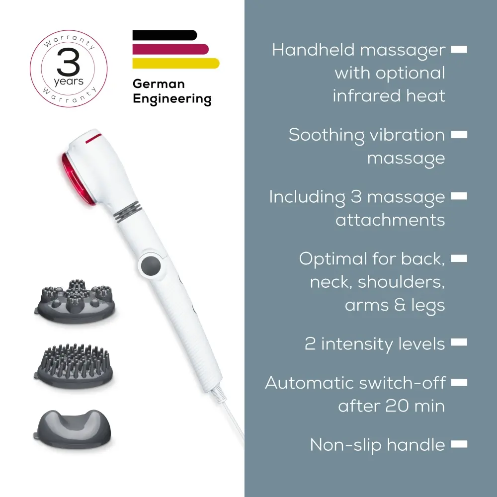 Συσκευή μασάζ, Beurer MG 44 infrared massager; Απαλό μασάζ δόνησης; Περιστρεφόμενη κεφαλή μασάζ και λαβή με 3 θέσεις ρύθμισης; Υπέρυθρη θερμότητα - image 5