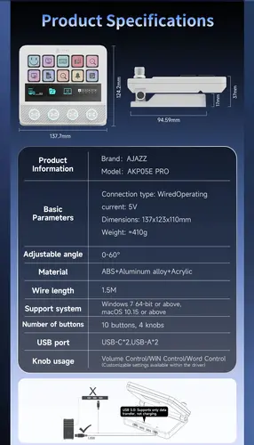 Ajazz стрийминг хъб/дек Streaming HUB AKP05E PRO Black - image 24