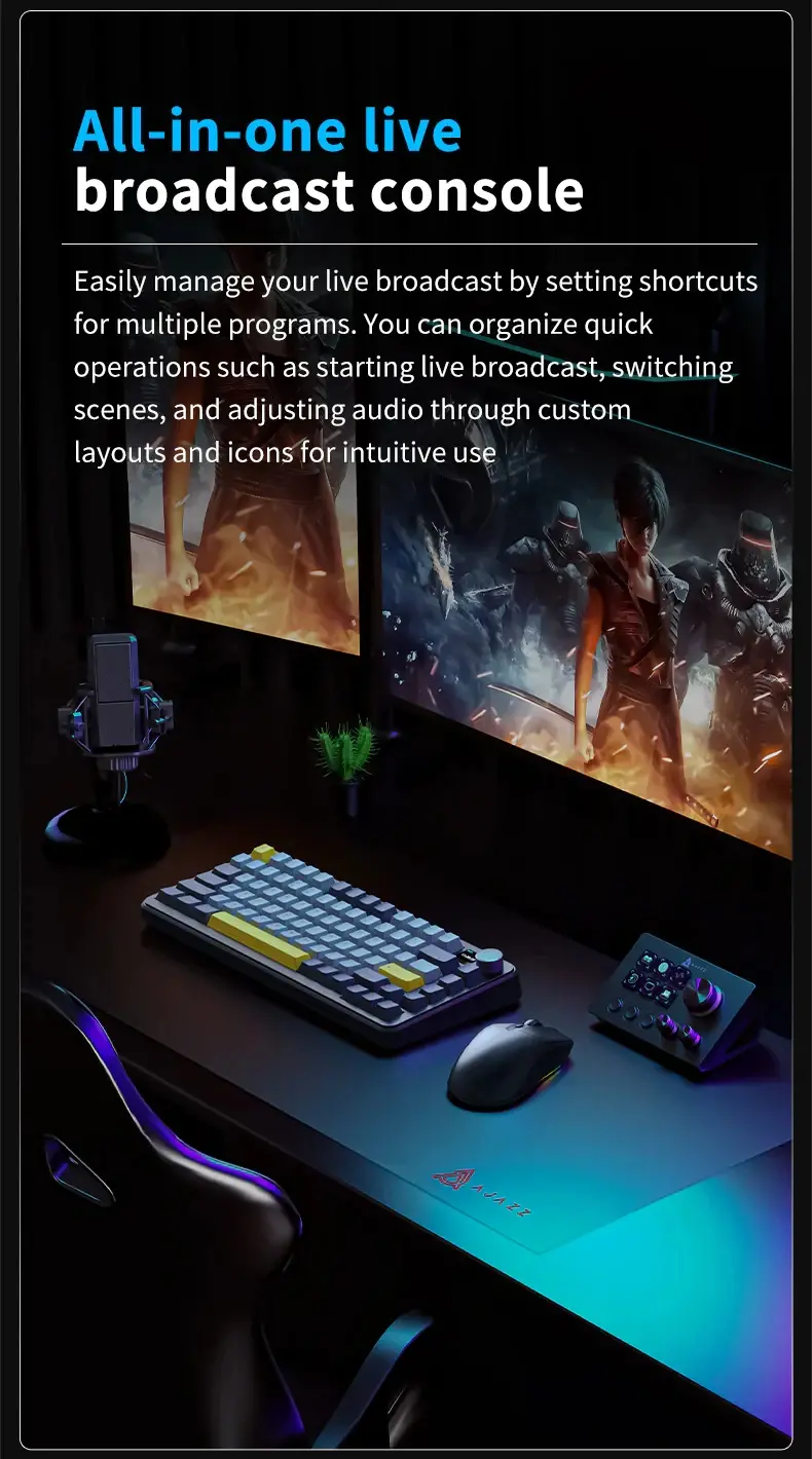 Ajazz κέντρο/πλατφόρμα streaming Streaming HUB AKP03E Μαύρο - image 7