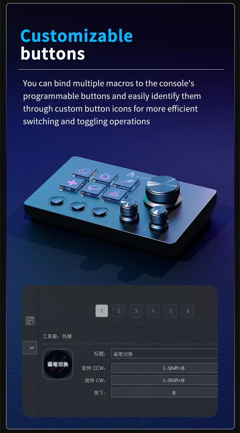 Ajazz hub/deck de streaming Streaming HUB AKP03E Negru - image 8