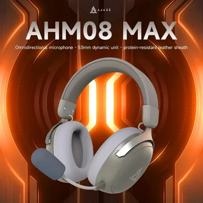 Ajazz ασύρματα gaming ακουστικά Wireless Gaming Headphones - AHM08 MAX Gray, White - Bluetooth , 2.4G - image 11