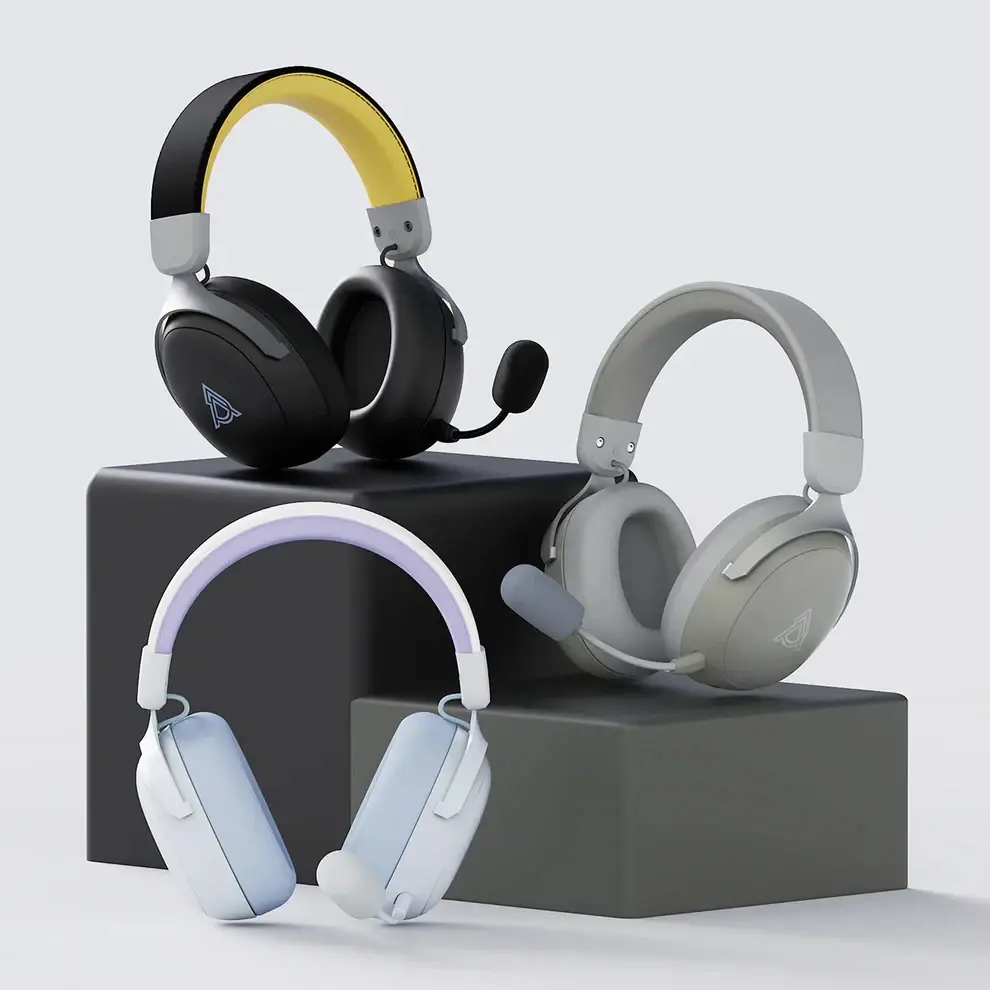 Ajazz безжични геймърски слушалки Wireless Gaming Headphones - AHM08 MAX Gray, White - Bluetooth , 2.4G - image 5