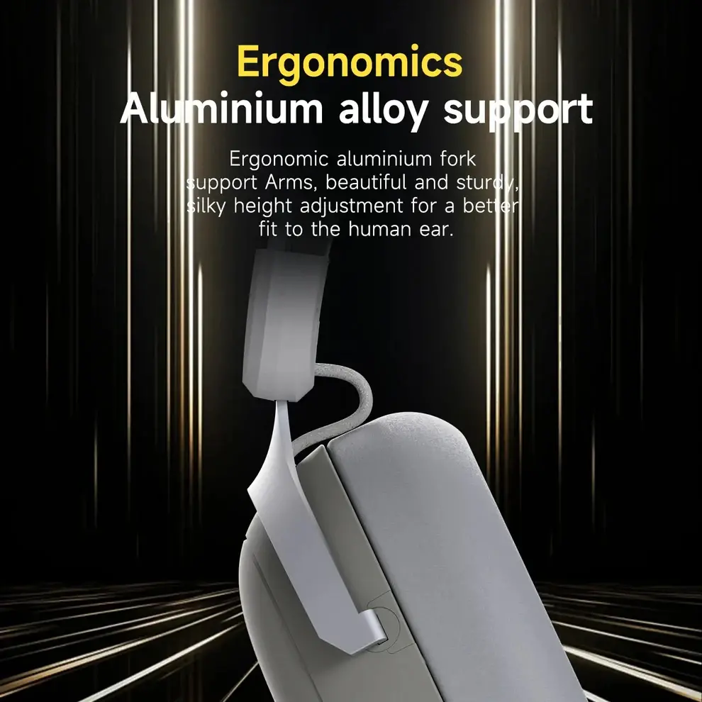 Ajazz безжични геймърски слушалки Wireless Gaming Headphones - AHM08 MAX Black, Gray, Yellow - Bluetooth , 2.4G - image 10