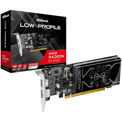 ASROCK Video Card AMD Radeon RX 6400 Low Profile 4GB