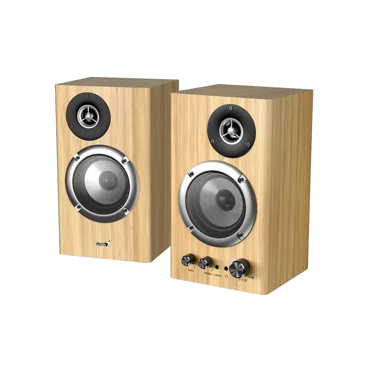 Genius тонколони Speakers 2.0 - SP-HF1812BT - 50W RMS, Bluetooth 5.3, Pine Wood - image 4
