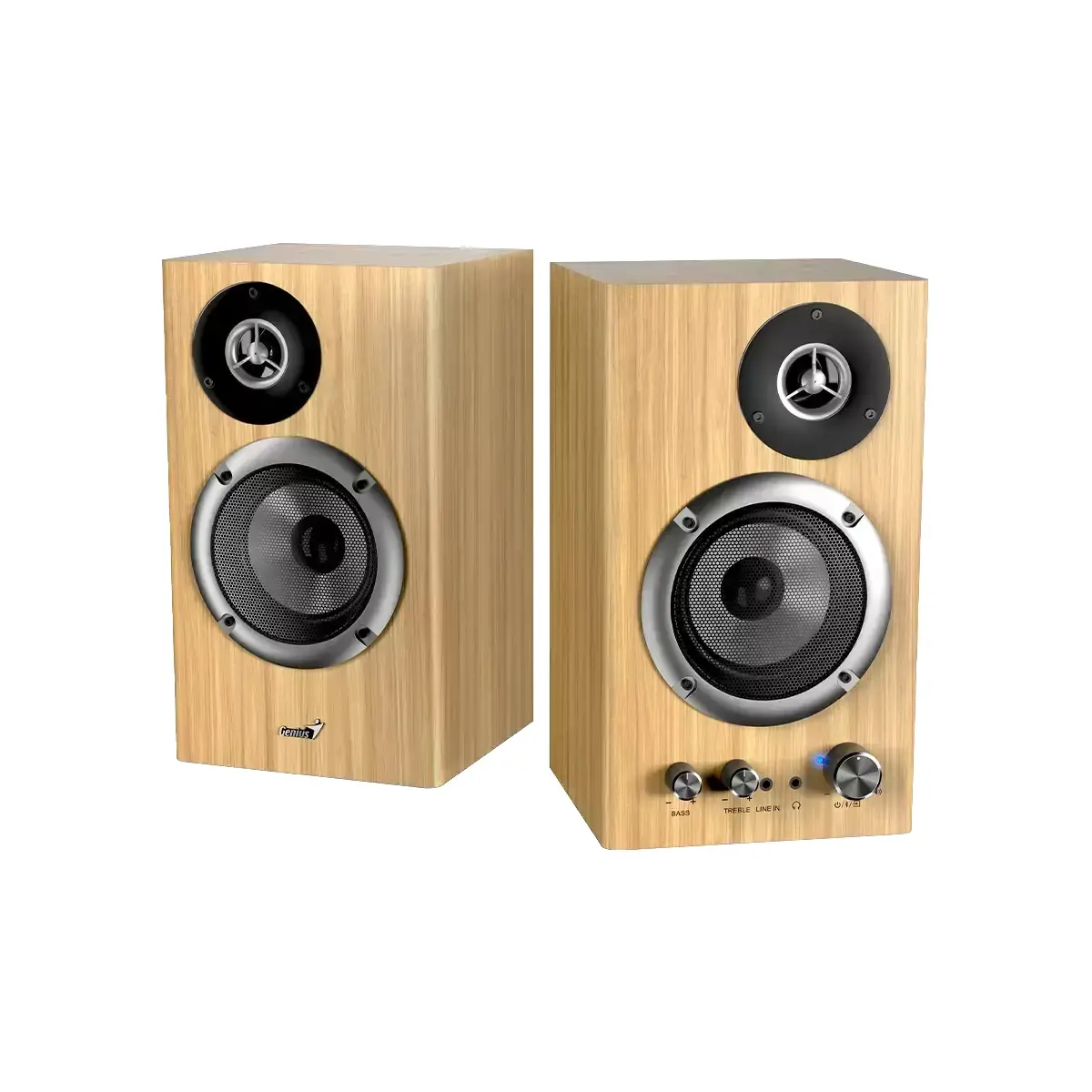 Genius тонколони Speakers 2.0 - SP-HF1812BT - 50W RMS, Bluetooth 5.3, Pine Wood - image 5