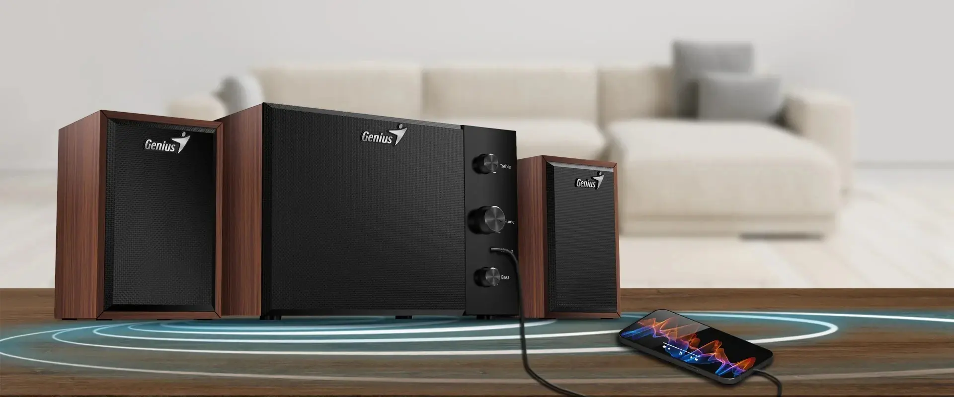 Genius тонколони Speakers 2.1 - SW-2.1 350 - 15W RMS, Black - image 4