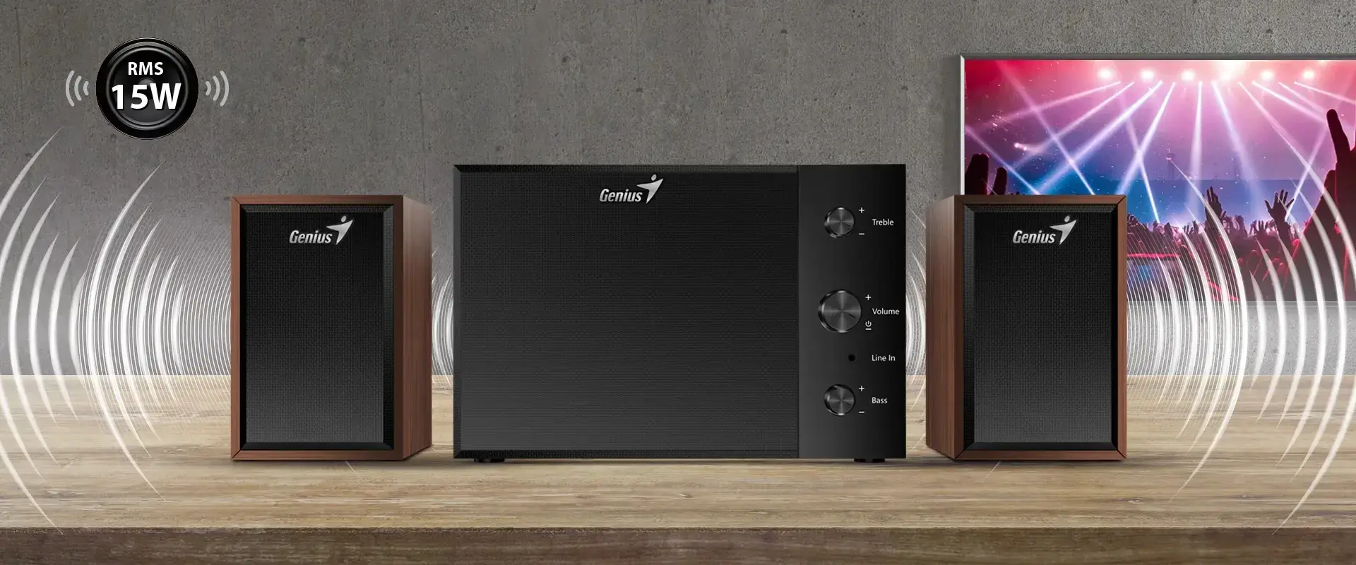 Genius тонколони Speakers 2.1 - SW-2.1 350 - 15W RMS, Black - image 5