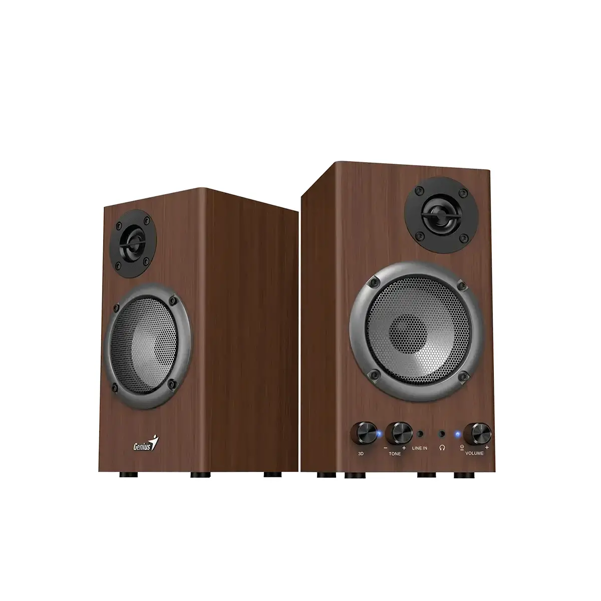 Genius ηχεία Speakers 2.0 - SP-HF500B - 16W RMS, 3D Surround, Ξύλο