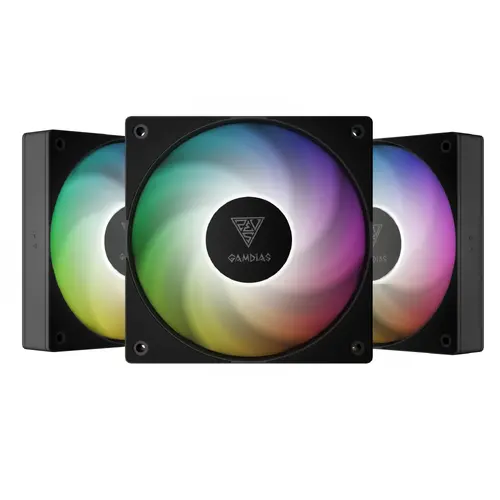 Gamdias Комплект вентилатори Fan Pack 3-in-1 3x120mm - NOTUS M1-1203 ARGB, Swappable Fan Blades (Reverse Fan Blades Included), A-RGB