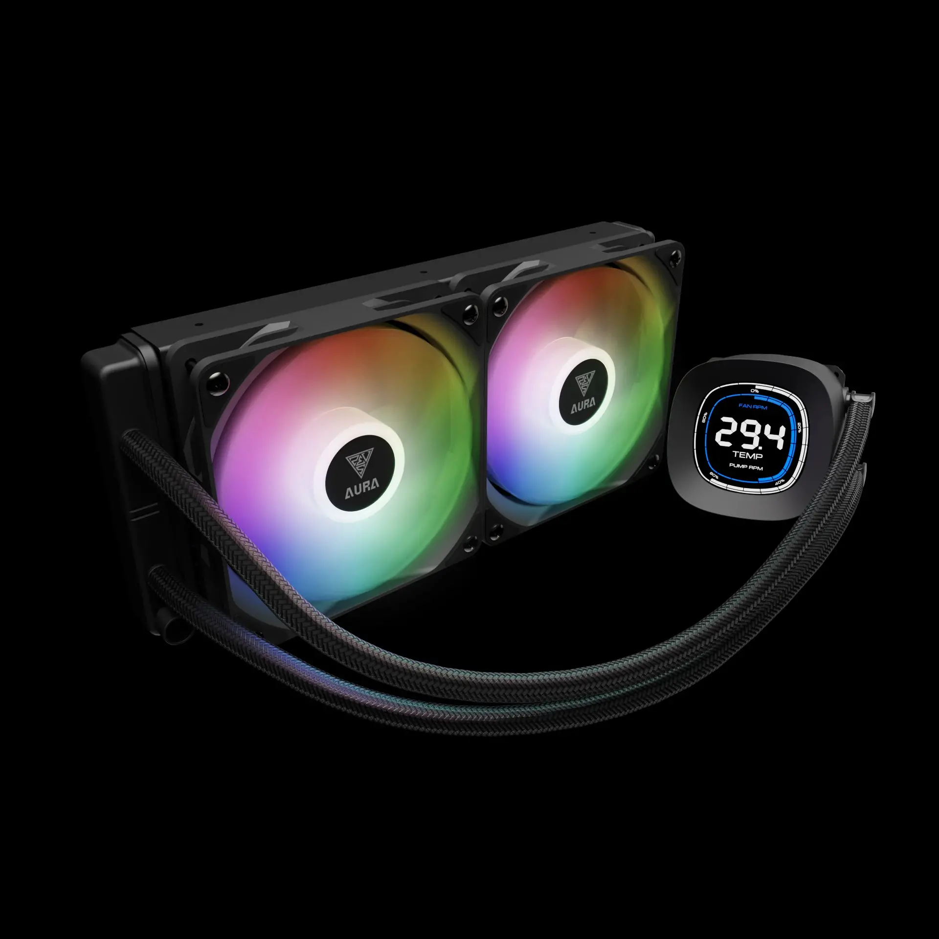 Gamdias водно охлаждане Water Cooling 240mm - AURA GL240 DIGITAL - Digital Display, aRGB - image 1