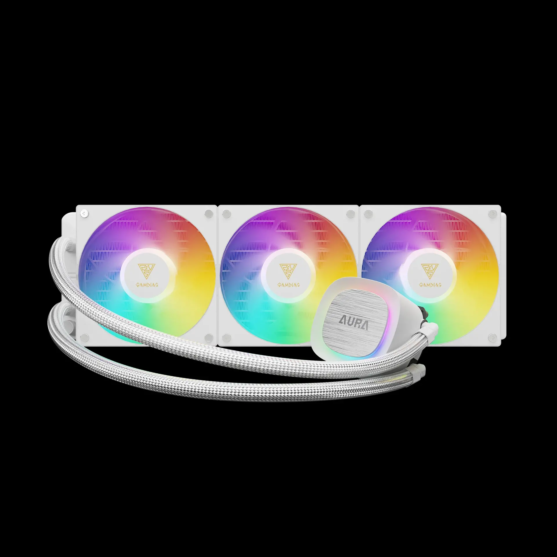 Gamdias водно охлаждане Water Cooling 360mm - AURA GL360 v2 WH - aRGB - image 1