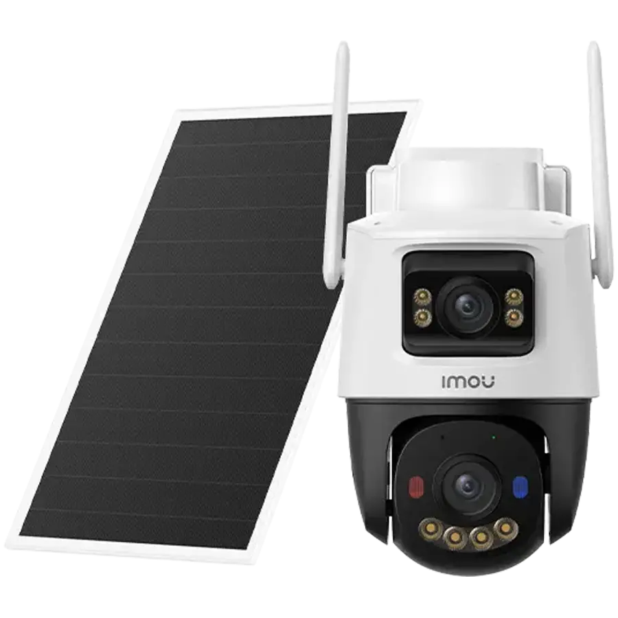 Imou AOV Dual Battery Camera-Kit 10MP, Wi-Fi 2.4GHz + 4G, Dual 5MP+5MP, 3.6mm fixed and 3.6mm PT Lens, FOV 76(H), IR up to 25m, Built-in Mic & Speaker, 10000mAh Battery, Solar Panel, Micro SD up to 512GB, AI Human and Vehicle Detection