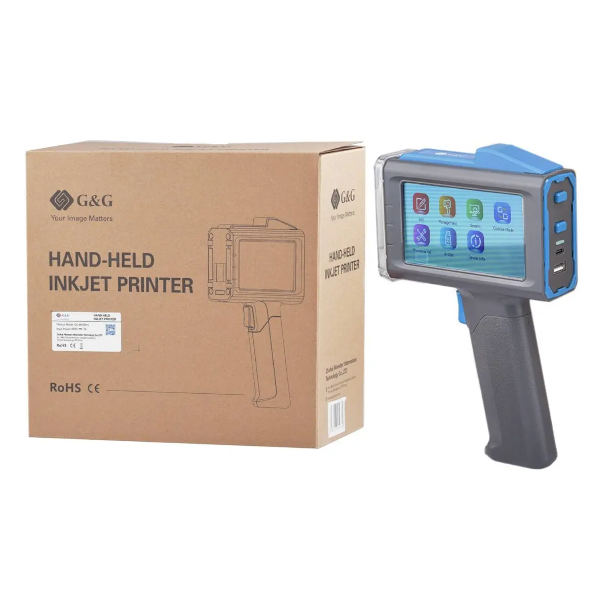 РЪЧЕН ПРЕНОСИМ (МОБИЛЕН) ДИГИТАЛЕН ПРИНТЕР - HAND-HELD INKJET PRINTER G&G HH1001C - PN GG-HH1001C (GGHH1001C) - image 1