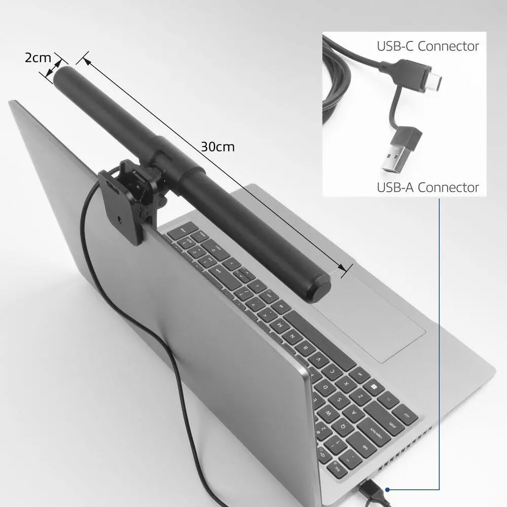 ACT LED лампа за лаптоп с регулируема яркост и щипка, USB захранване - image 4