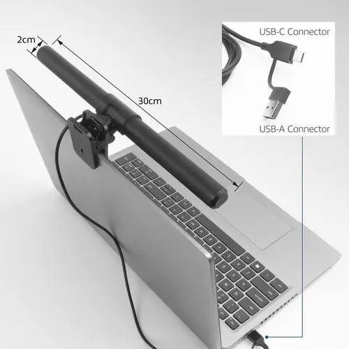 ACT LED лампа за лаптоп с регулируема яркост и щипка, USB захранване - image 4
