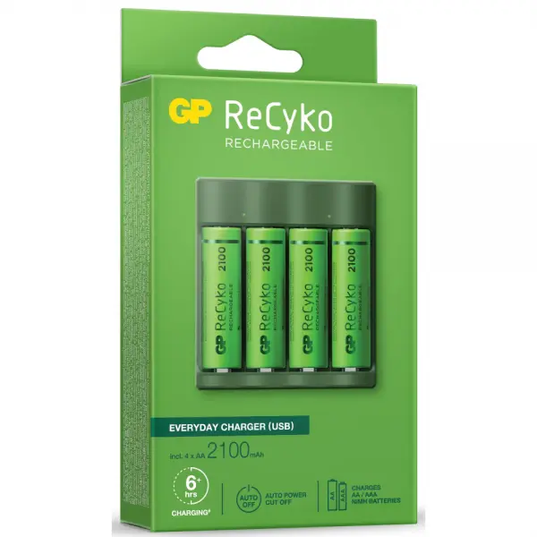 Зарядно у-во GP BATTERIES B421 210AAHCE-EB4+4 AA NiMH 2100mAh