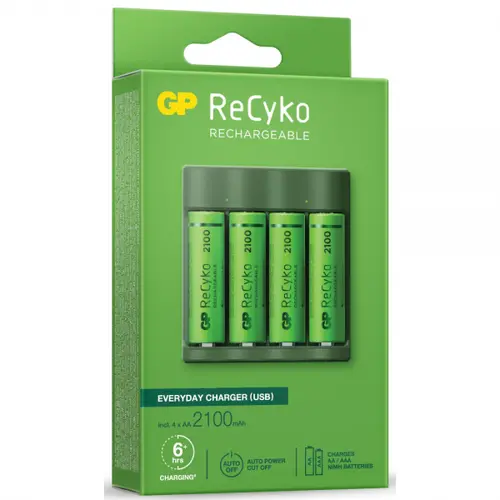 Зарядно у-во GP BATTERIES B421  210AAHCE-EB4+4 AA NiMH 2100mAh 