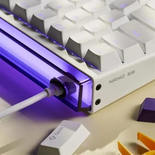 Madlions професионална геймърска механична клавиатура Professional Gaming Mechanical Keyboard NANO 68 WH - 8K, Magnetic Amber Pro Switches, (English US) - image 7