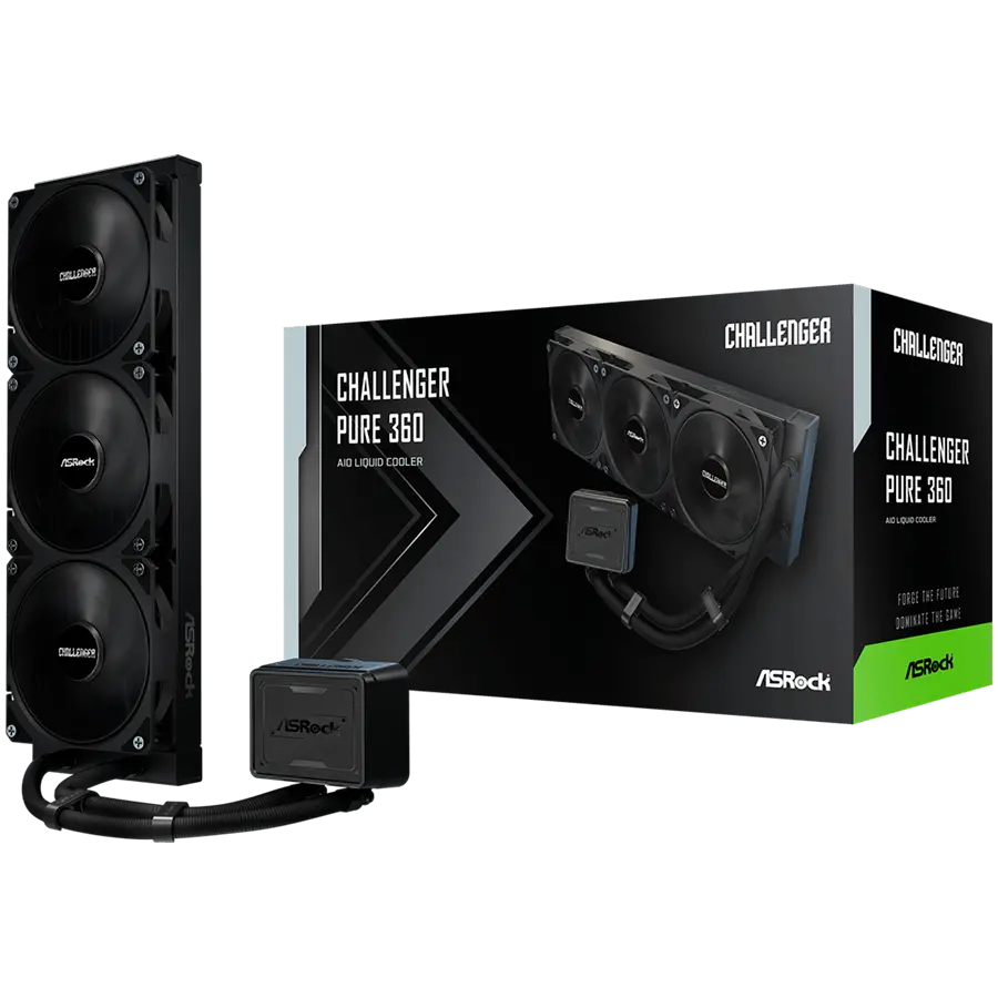 Asrock Challenger Pure 360, υδρόψυξη AiO, ψυγείο 360 mm, AM5, AM4, LGA1851, LGA1700, 90-ACLA36-BDKGA6, 6Y