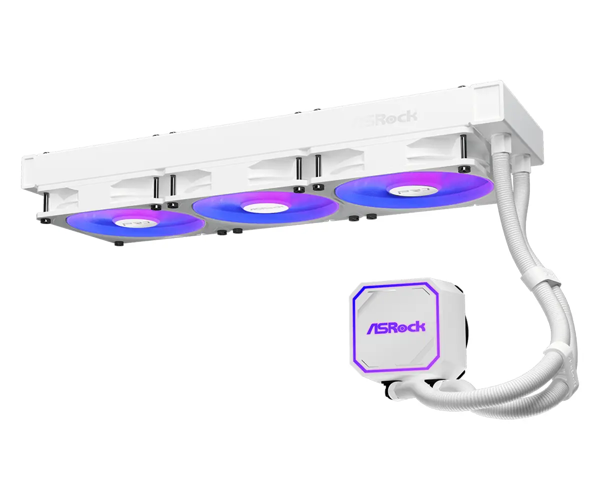 Asrock Pro White 360 ARGB, AiO liquid cooler, 360 mm radiator, AM5, AM4, LGA1851, LGA1700, 90-APRA36-WAAGA6, White, 6Y - image 1