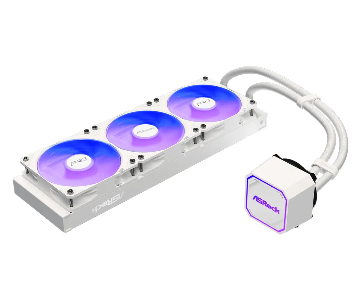 Asrock Pro White 360 ARGB, AiO liquid cooler, 360 mm radiator, AM5, AM4, LGA1851, LGA1700, 90-APRA36-WAAGA6, White, 6Y - image 2