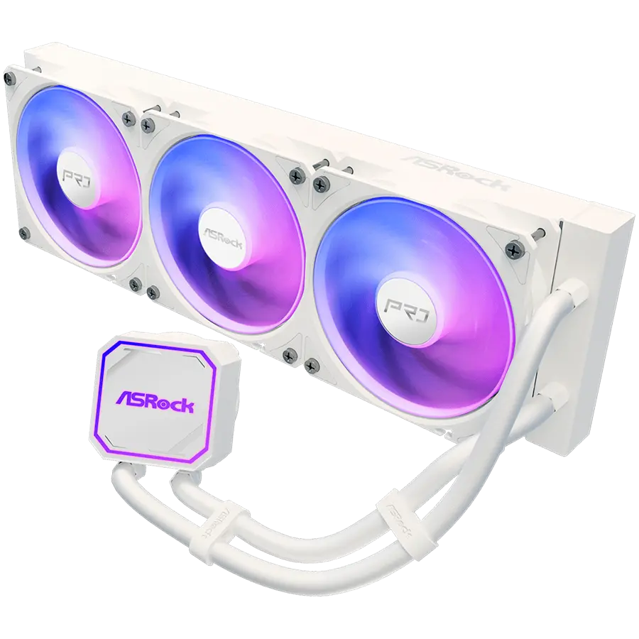 Asrock Pro White 360 ARGB, cooler cu lichid AiO, radiator 360 mm, AM5, AM4, LGA1851, LGA1700, 90-APRA36-WAAGA6, alb, 6Y - image 2