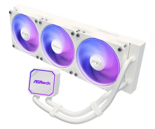 Asrock Pro White 360 ARGB, AiO liquid cooler, 360 mm radiator, AM5, AM4, LGA1851, LGA1700, 90-APRA36-WAAGA6, White, 6Y