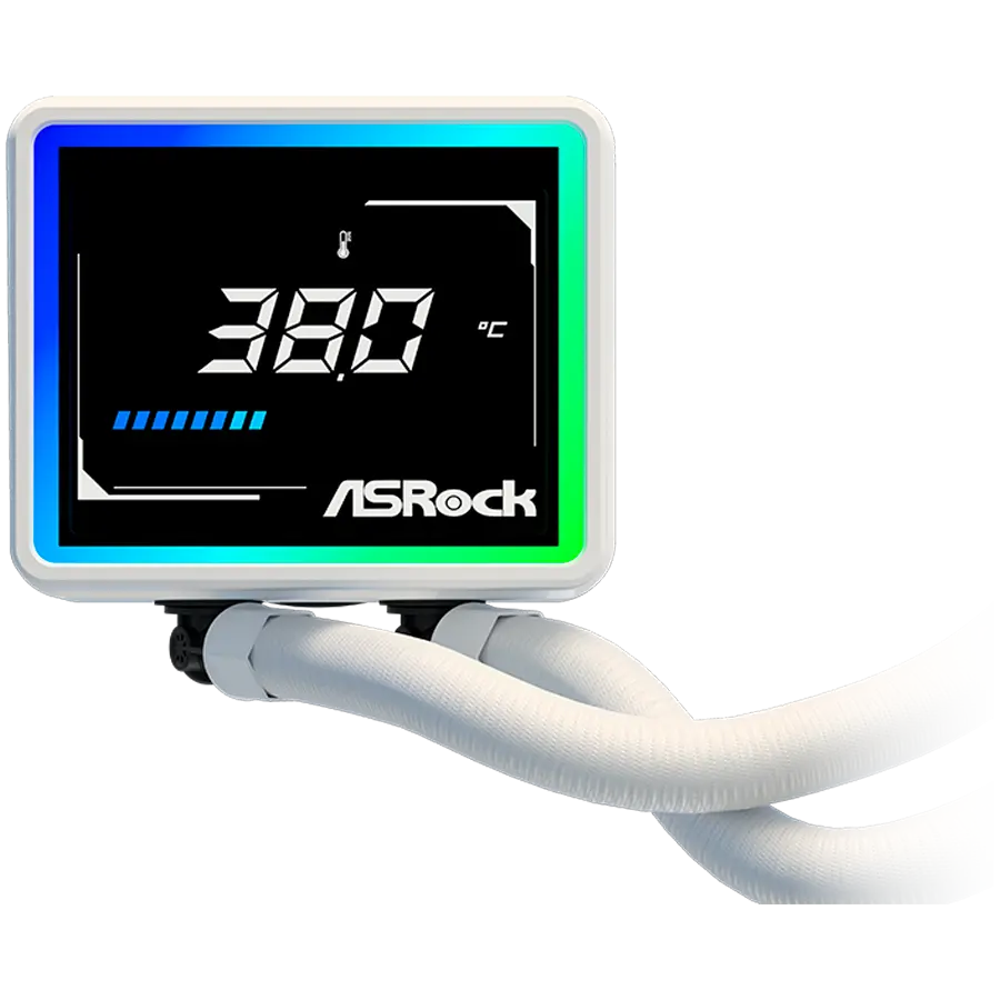 Asrock Challenger White 360 Digital, AiO liquid cooler, ARGB, Digital display, 360 mm radiator, AM5, AM4, LGA1851, LGA1700, 90-ACLA36-WAAGA6, White, 6Y - image 3