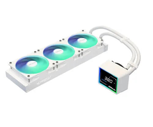 Asrock Challenger White 360 Digital, AiO liquid cooler, ARGB, Digital display, 360 mm radiator, AM5, AM4, LGA1851, LGA1700, 90-ACLA36-WAAGA6, White, 6Y - image 3