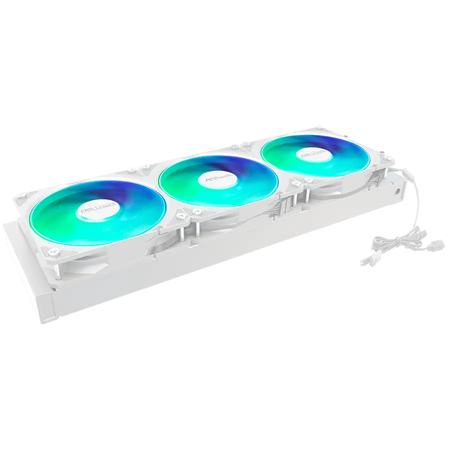 Asrock Challenger White 360 Digital, AiO liquid cooler, ARGB, Digital display, 360 mm radiator, AM5, AM4, LGA1851, LGA1700, 90-ACLA36-WAAGA6, White, 6Y - image 4
