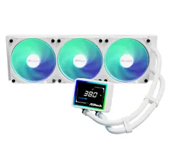 Asrock Challenger White 360 Digital, AiO liquid cooler, ARGB, Digital display, 360 mm radiator, AM5, AM4, LGA1851, LGA1700, 90-ACLA36-WAAGA6, White, 6Y