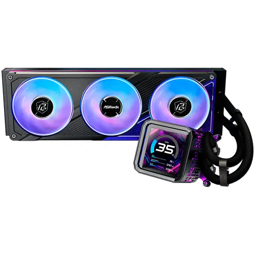 Asrock PHANTOM GAMING 360 LCD, AiO liquid cooler, ARGB, IPS LCD, 360 mm radiator, AM5, AM4, LGA1851, LGA1700, 90-APGA36-BAAGA5, 6Y - image 2
