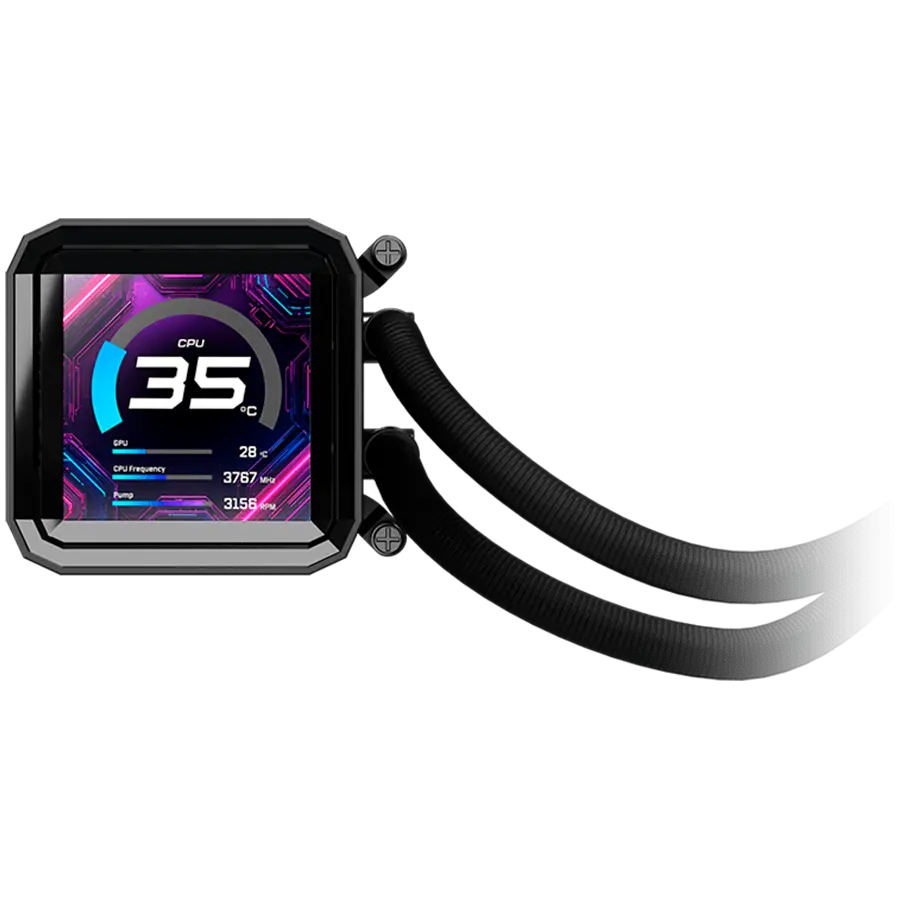 Asrock PHANTOM GAMING 360 LCD, AiO liquid cooler, ARGB, IPS LCD, 360 mm radiator, AM5, AM4, LGA1851, LGA1700, 90-APGA36-BAAGA5, 6Y - image 3