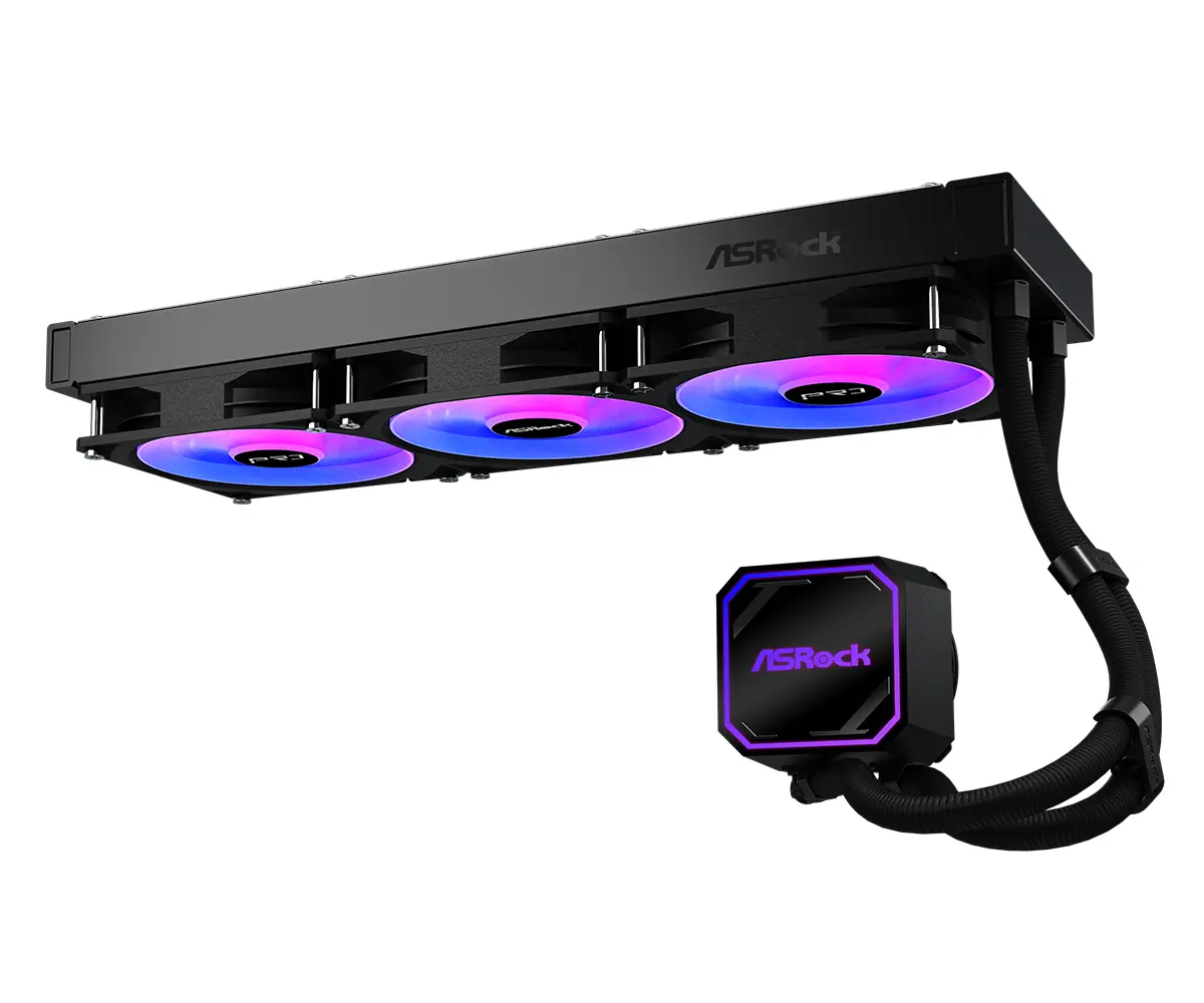 Asrock Pro 360 ARGB, AiO liquid cooler, 360 mm radiator, AM5, AM4, LGA1851, LGA1700, 90-APRA36-BAAGA6, Black, 6Y - image 1