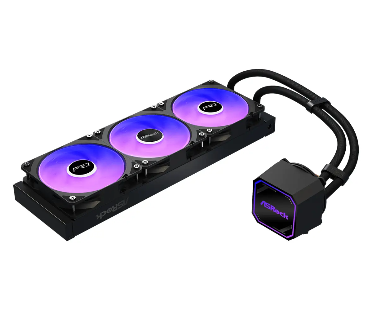 Asrock Pro 360 ARGB, AiO liquid cooler, 360 mm radiator, AM5, AM4, LGA1851, LGA1700, 90-APRA36-BAAGA6, Black, 6Y - image 2