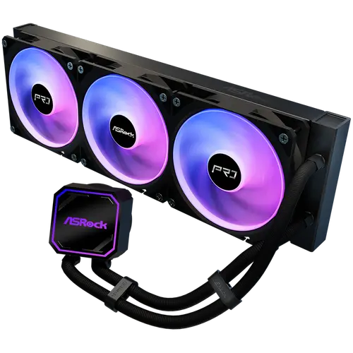 Asrock Pro 360 ARGB, υδρόψυξη AiO, ψυγείο 360 mm, AM5, AM4, LGA1851, LGA1700, 90-APRA36-BAAGA6, Μαύρο, 6Y - 3