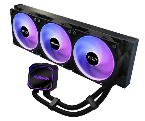 Asrock Pro 360 ARGB, AiO liquid cooler, 360 mm radiator, AM5, AM4, LGA1851, LGA1700, 90-APRA36-BAAGA6, Black, 6Y