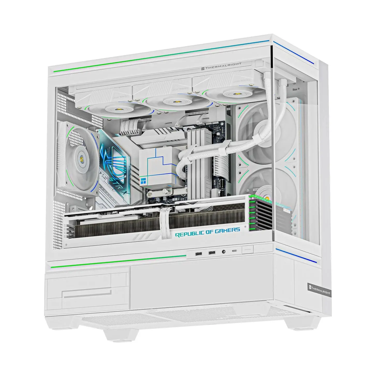 Carcasă Thermalright mATX - TL-M10 Alb - 4 x 120 mm ARGB incluse, USB-C