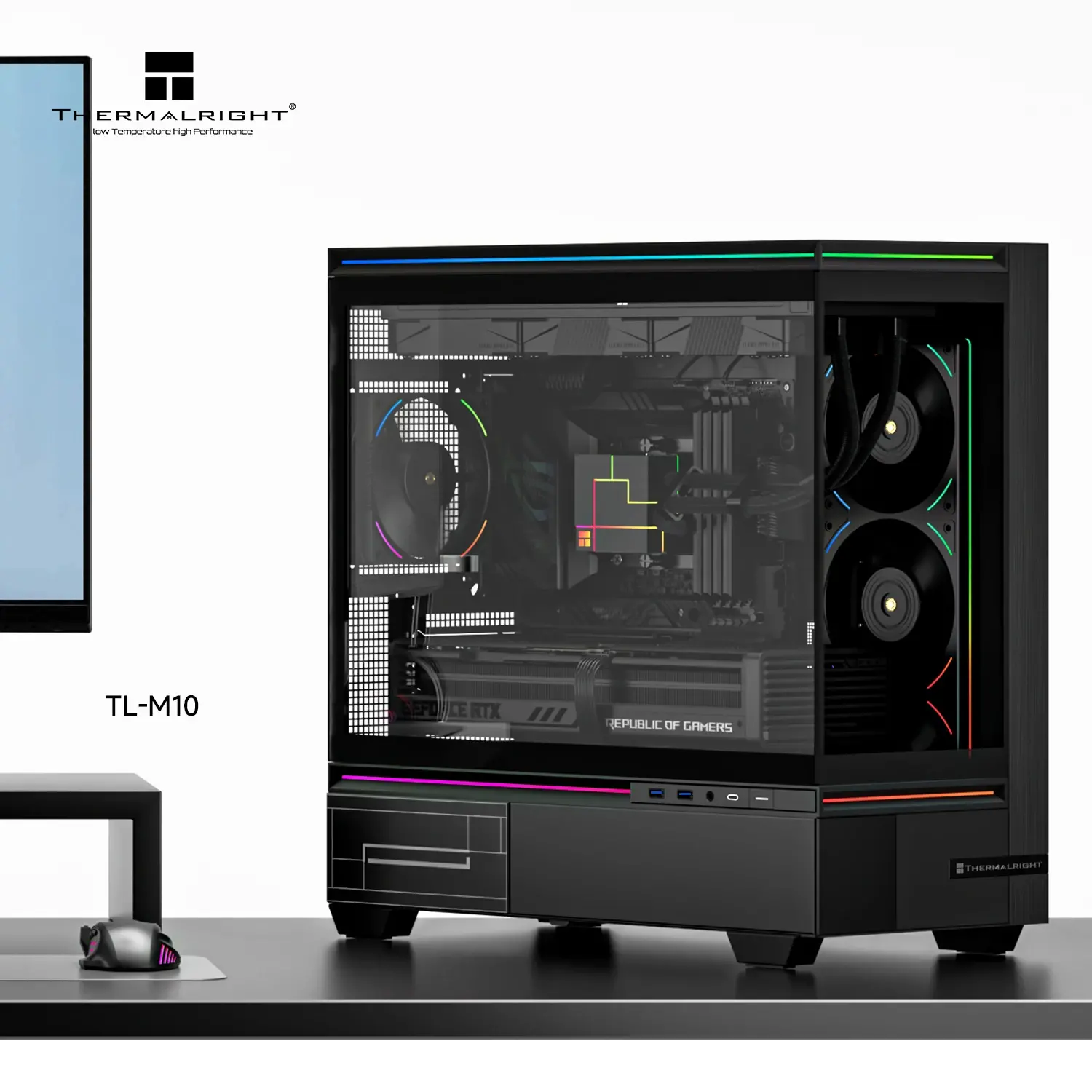 Thermalright carcasă mATX - TL-M10 Negru - 4 x 120 mm ARGB incluse, USB-C - image 1