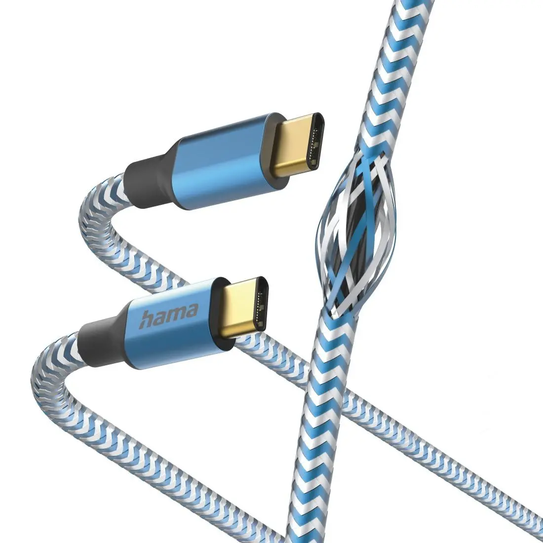 Кабел "Relfective" USB-C мъжко– USB-C мъжко, 1.5м, 480Mb/s, син - image 2