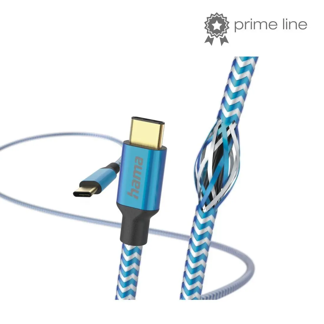 Кабел "Relfective" USB-C мъжко– USB-C мъжко, 1.5м, 480Mb/s, син - image 3